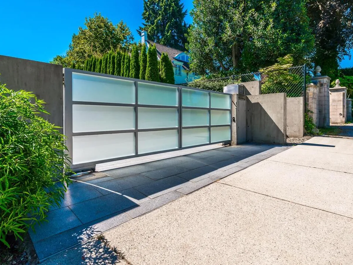 Aluminum sliding driveway gate installation in Maple Ridge