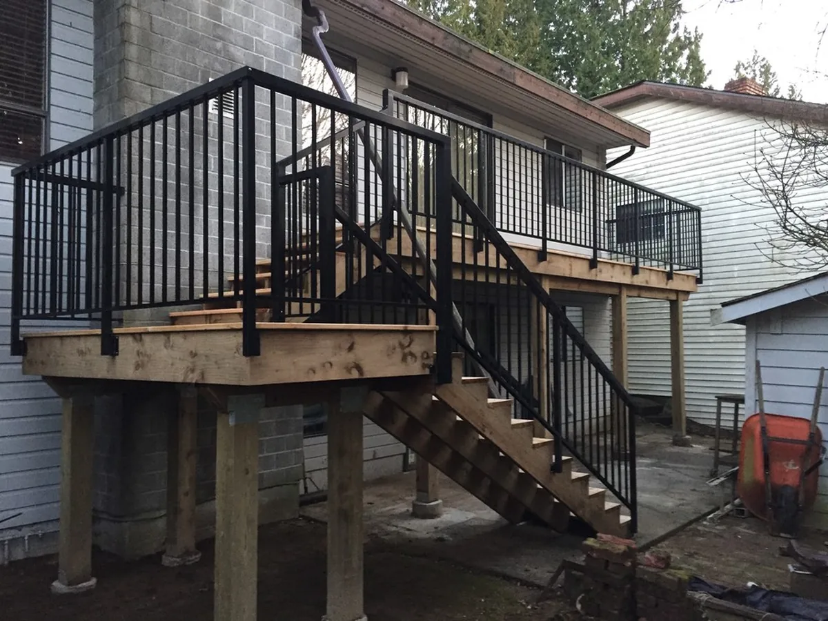 Custom residential railing installation in Maple Ridge